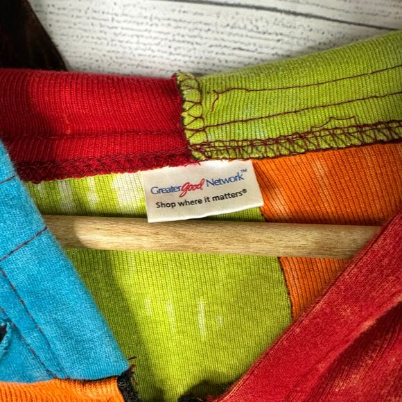 Greater Good Network XXL Hippie Patchwork Jacket Hoodie Festival Indie Artsy - Picture 8 of 10
